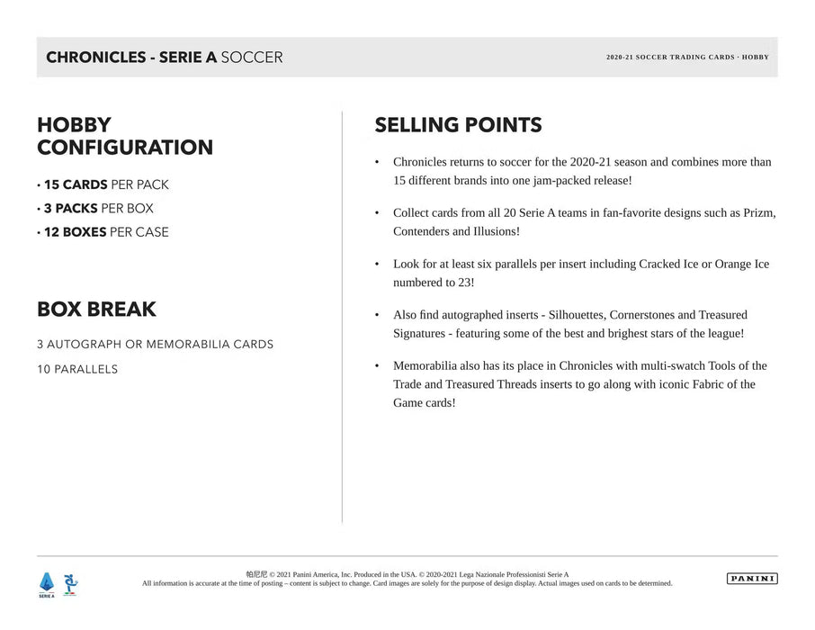 2020-21 Panini Chronicles Soccer Hobby Box