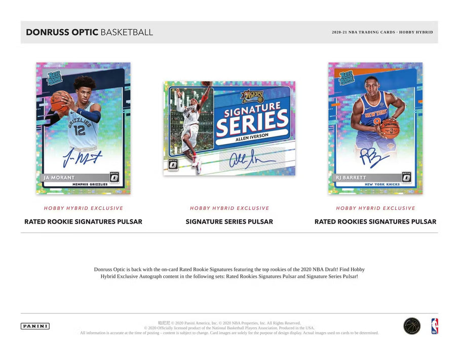 2020-21 Panini Donruss Optic Basketball H2 Hobby Hybrid Box