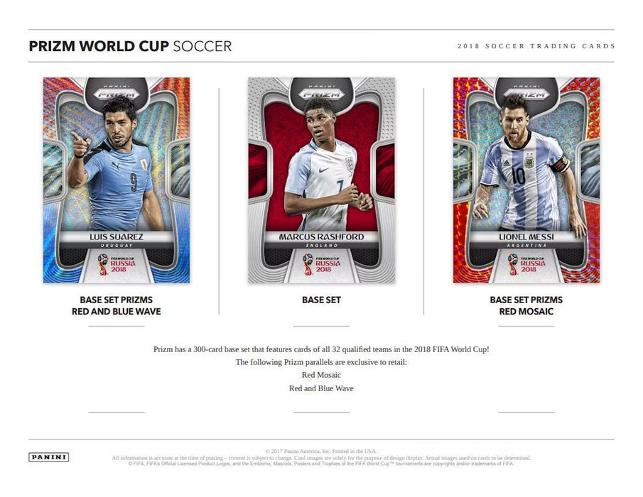 2018 Panini Prizm FIFA World Cup Soccer Multi Cello 12-Pack Box
