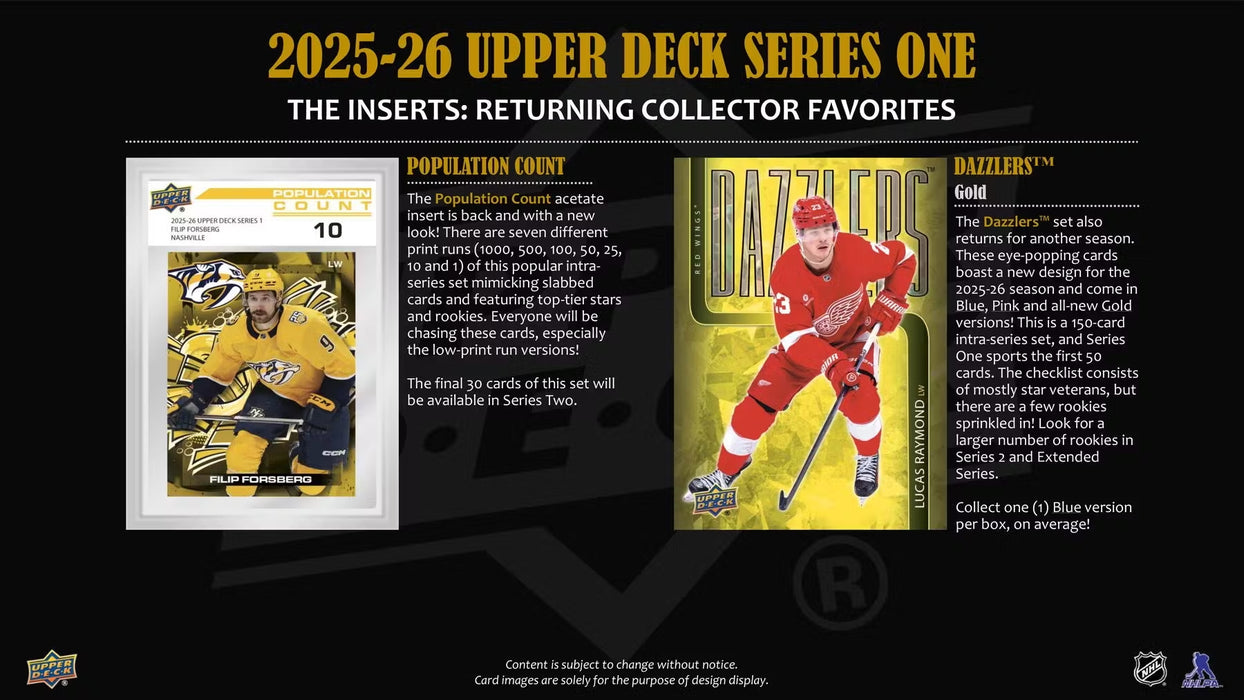 2025-26 Upper Deck Series 1 Hockey Hobby Box