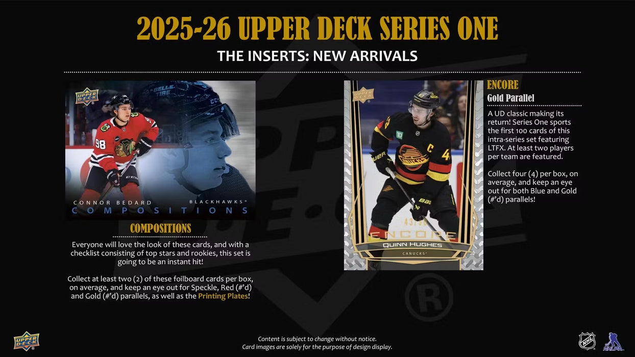 2025-26 Upper Deck Series 1 Hockey Hobby Box
