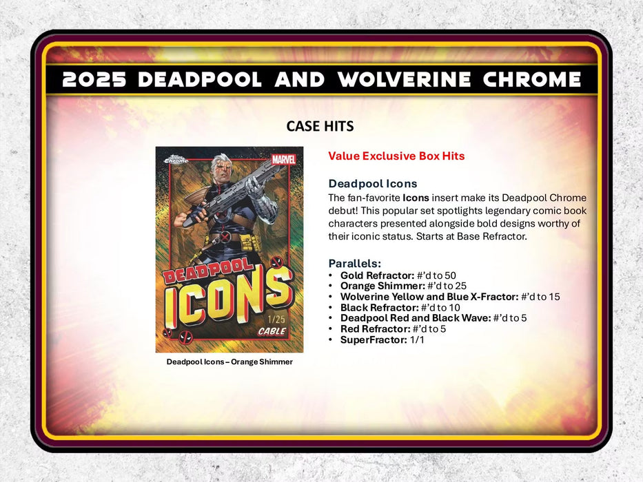 2025 Topps Chrome Marvel Deadpool Value Blaster Box