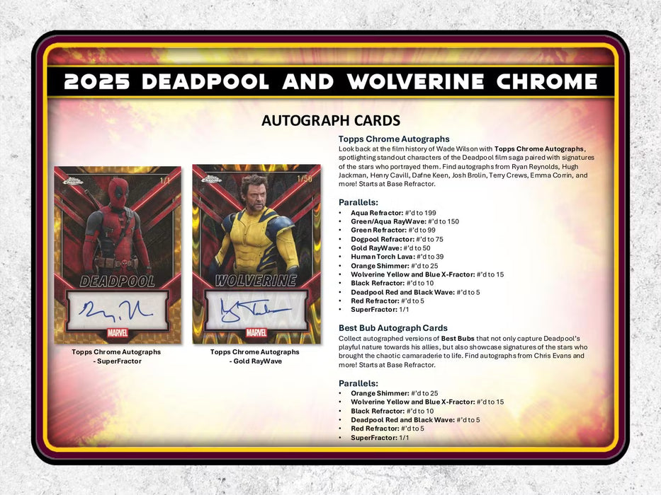 2025 Topps Chrome Marvel Deadpool Value Blaster Box