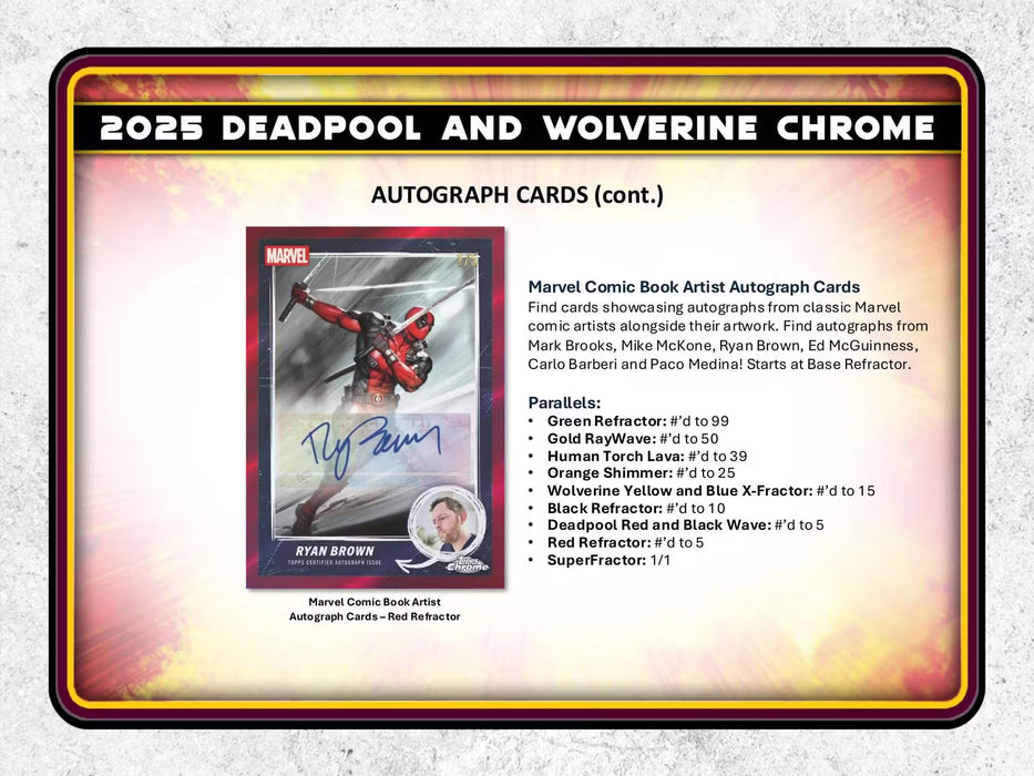 2025 Topps Chrome Marvel Deadpool Value Blaster Box