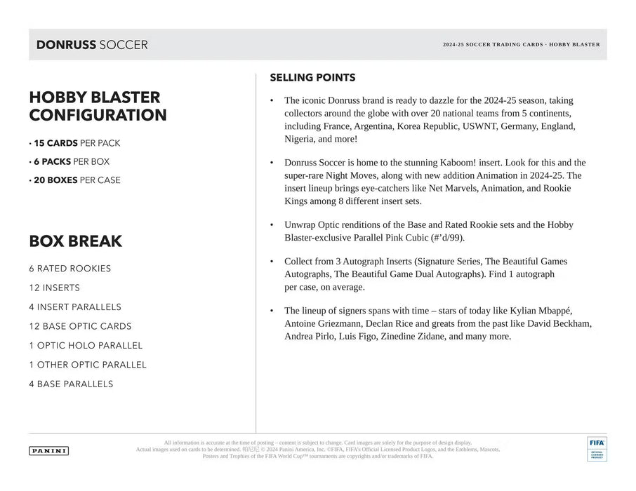 2024-25 Panini Donruss Soccer 6-Pack Hobby Blaster Box