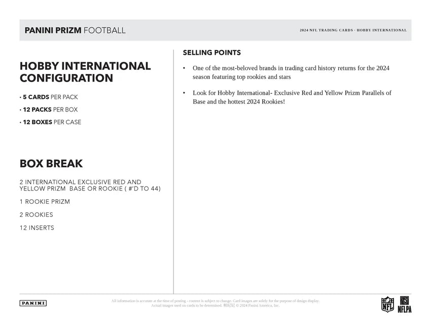 2024 Panini Prizm Football International Hobby Box