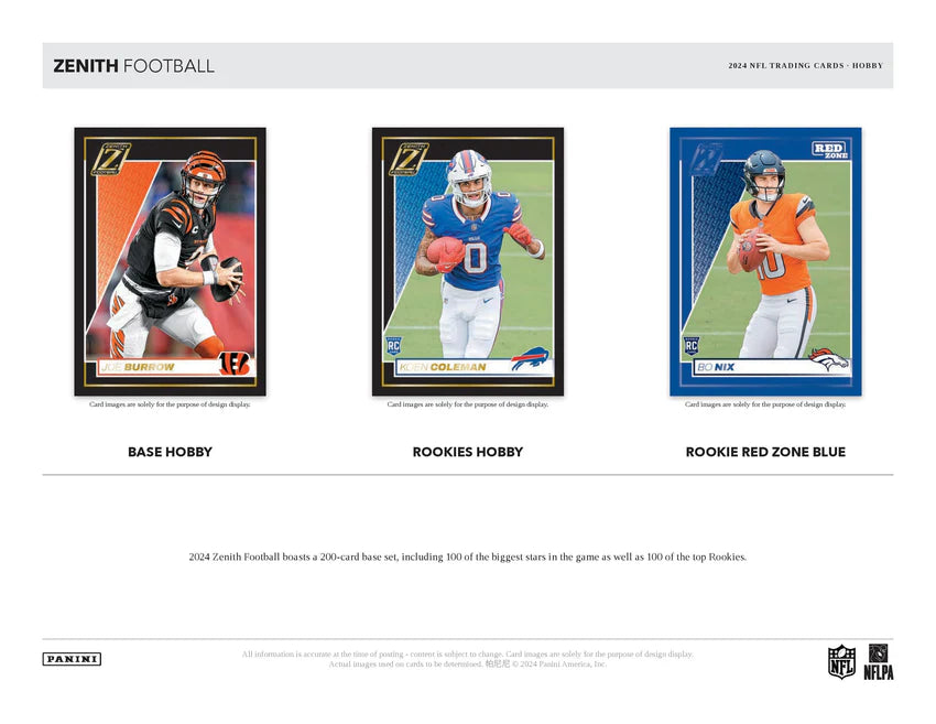 2024 Panini Zenith Football NFL Hobby Box (Pre-Order: March 22)