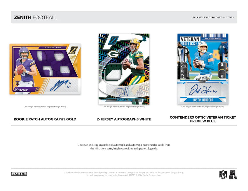 2024 Panini Zenith Football NFL Hobby Box (Pre-Order: March 22)