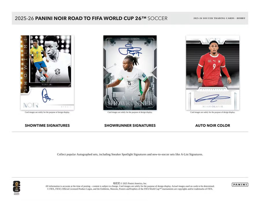 2025-26 Panini Noir Road to FIFA World Cup Soccer Hobby International Box