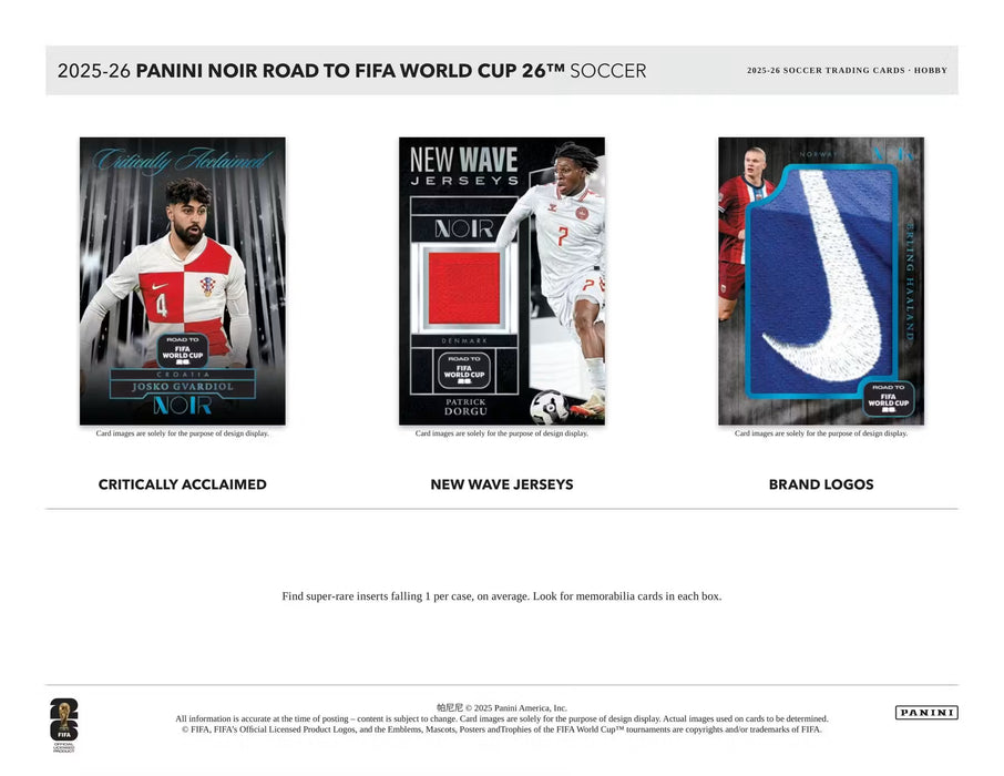 2025-26 Panini Noir Road to FIFA World Cup Soccer Hobby International Box