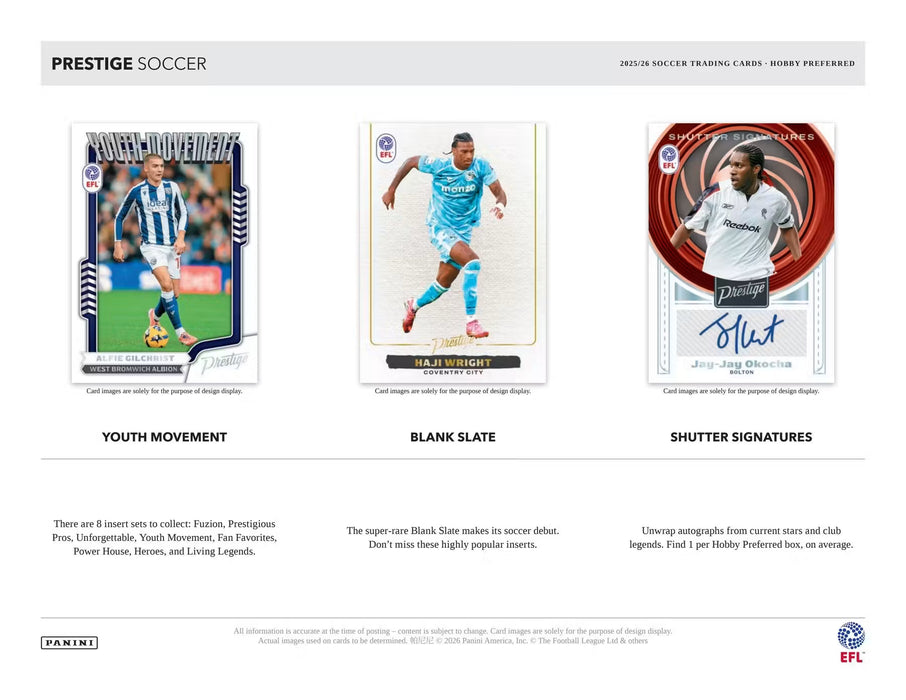 2025-26 Panini Prestige EFL Soccer Hobby Preferred Box
