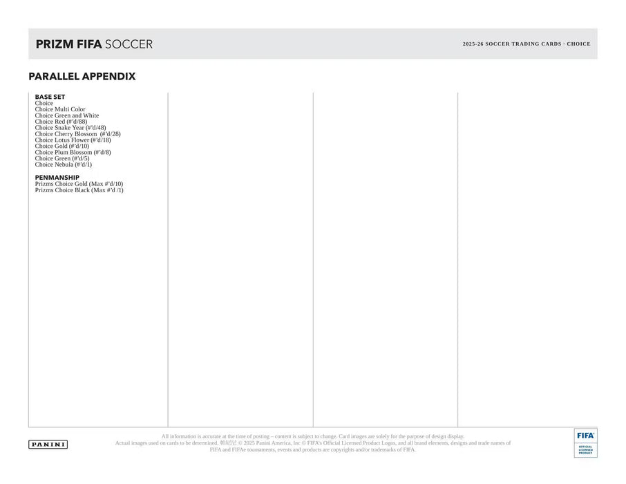 2025-26 Panini Prizm FIFA Soccer Choice Box