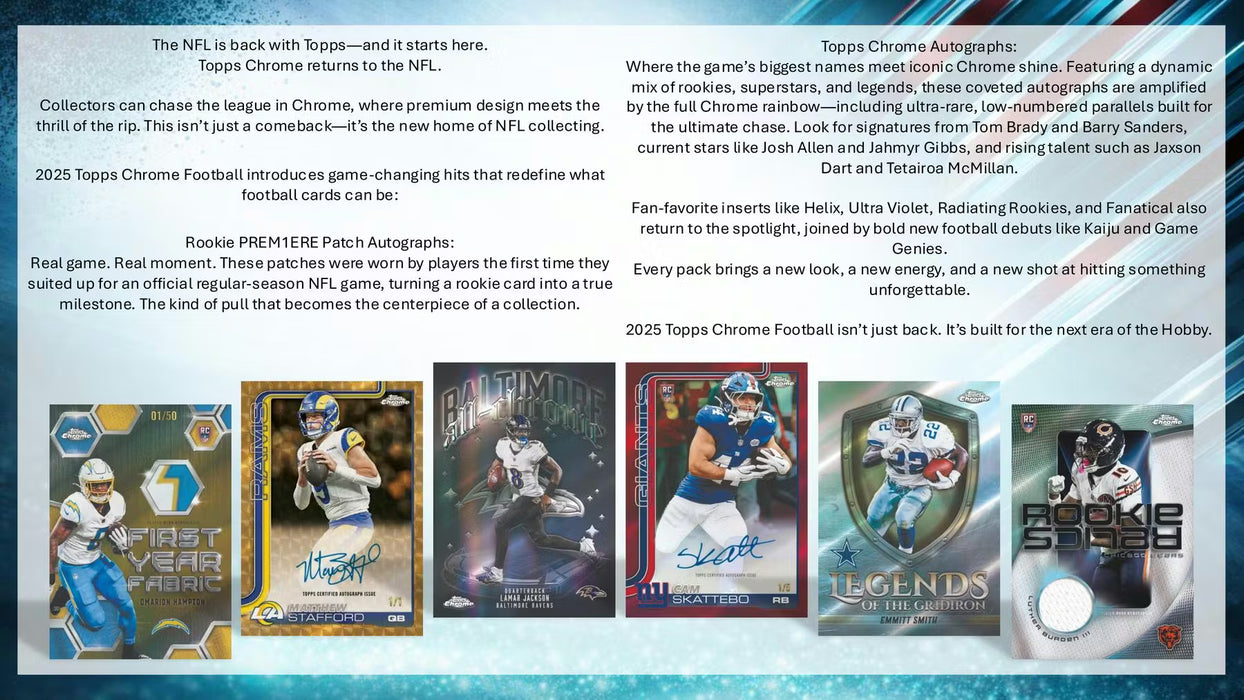 2025 Topps Chrome NFL Football Breaker's Delight Box