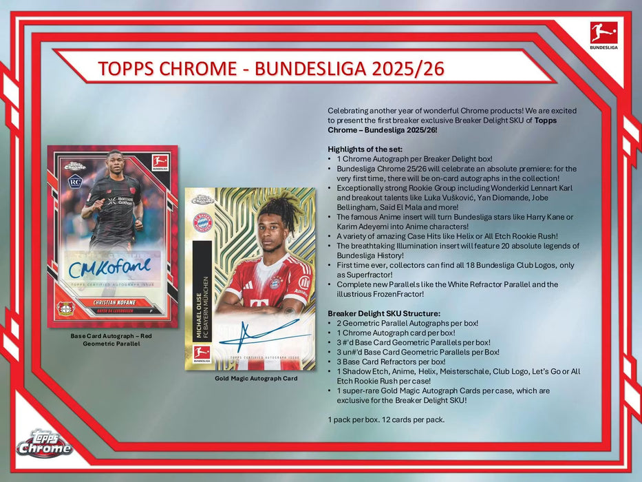 2025-26 Topps Chrome Bundesliga Soccer Delight Box
