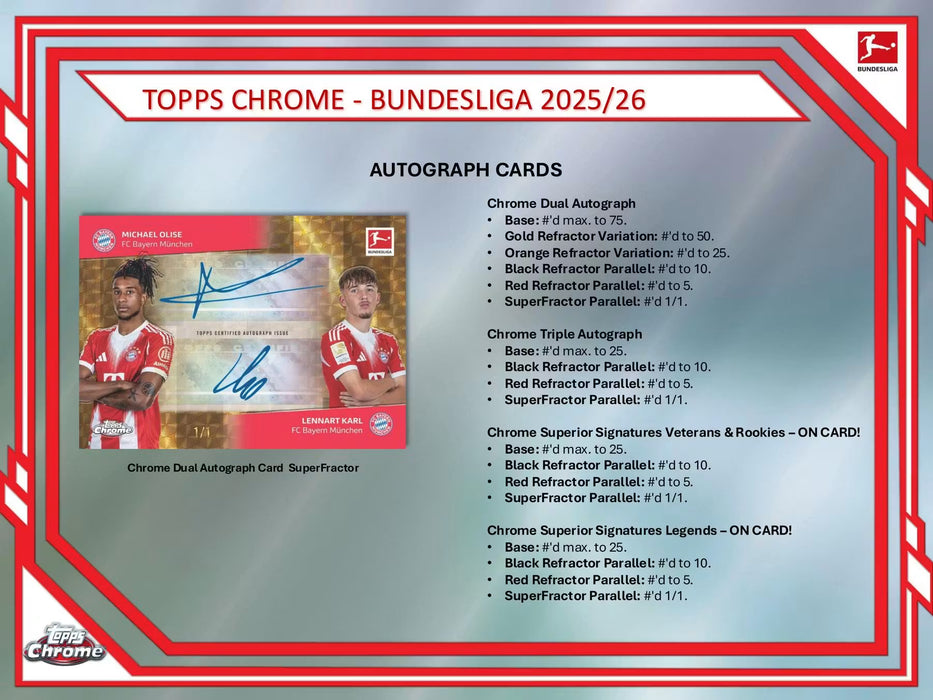 2025-26 Topps Chrome Bundesliga Soccer Delight Box