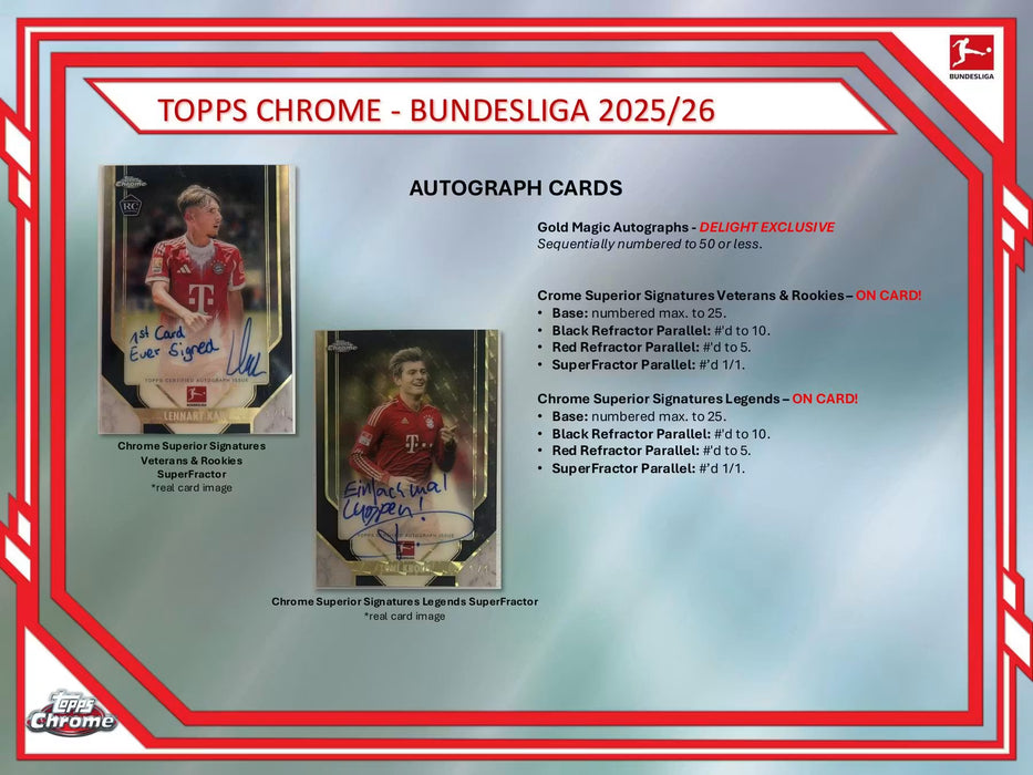 2025-26 Topps Chrome Bundesliga Soccer Delight Box