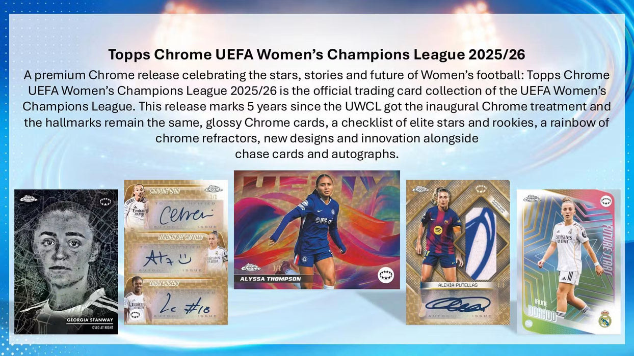 2025-26 Topps Chrome UEFA Women's Champions League Hobby Box