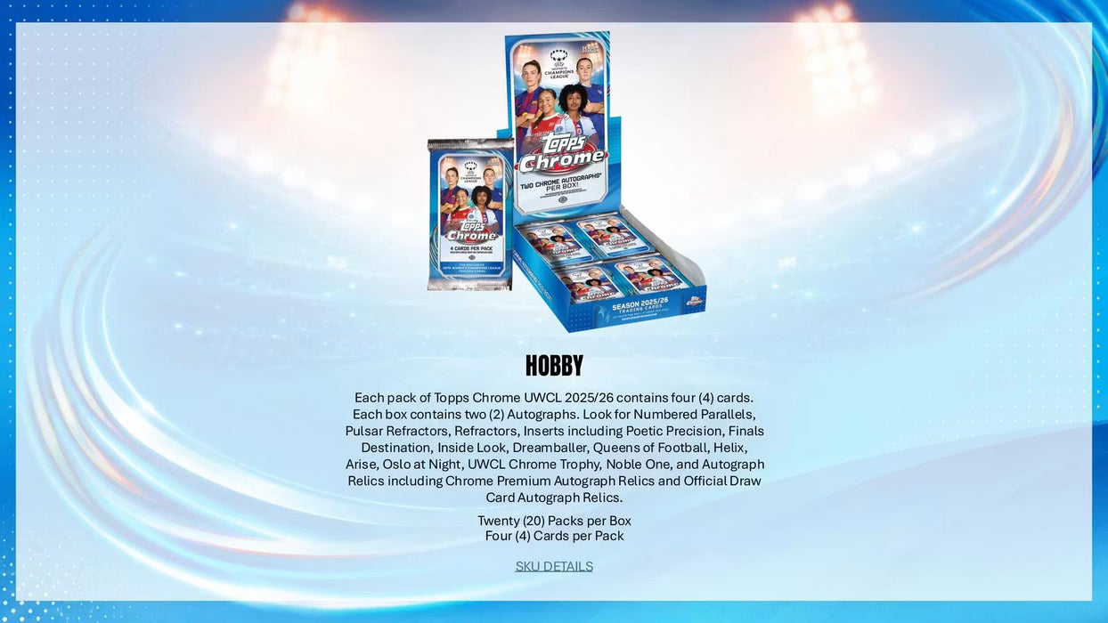 2025-26 Topps Chrome UEFA Women's Champions League Hobby Box
