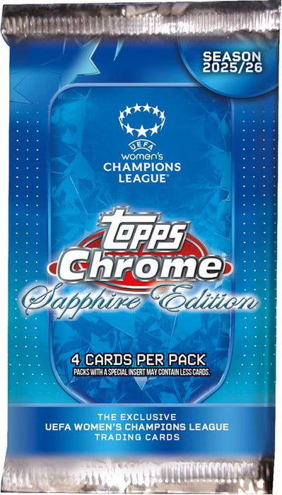 2025-26 Topps Chrome Women's UEFA Champions League Soccer Sapphire Edition Box