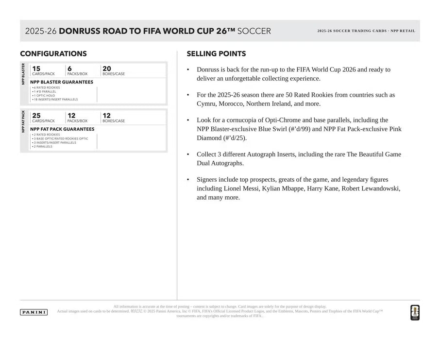 2025-26 Panini Donruss Road to FIFA World Cup Soccer Blaster Box