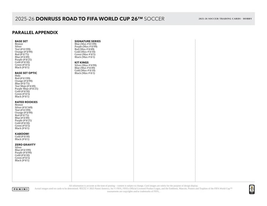 2025-26 Panini Donruss Road to FIFA World Cup Soccer Hobby Box (Pre-Order: March 13)