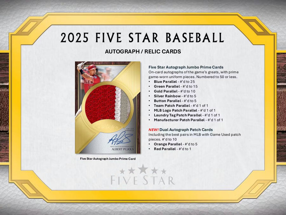 2025 Topps Five Star Baseball Hobby Box
