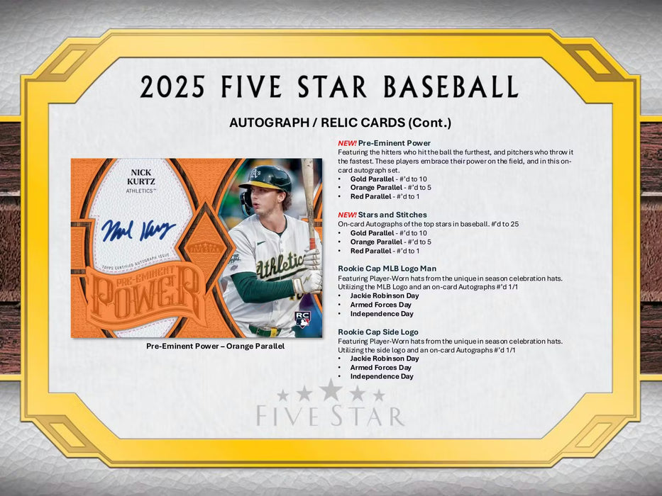 2025 Topps Five Star Baseball Hobby Box