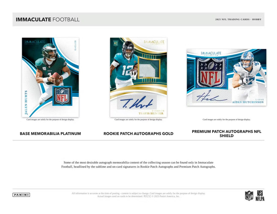 2025 Panini Immaculate Football Hobby Box (Pre-Order: ETA Monday 12 January)
