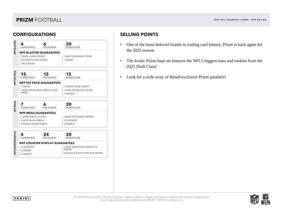 2025 Panini Prizm Football Jumbo Value 12-Pack Box