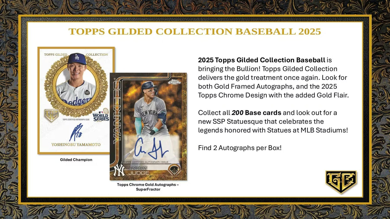 2025 Topps Gilded Collection Baseball Hobby Box (Pre-order: February 20)