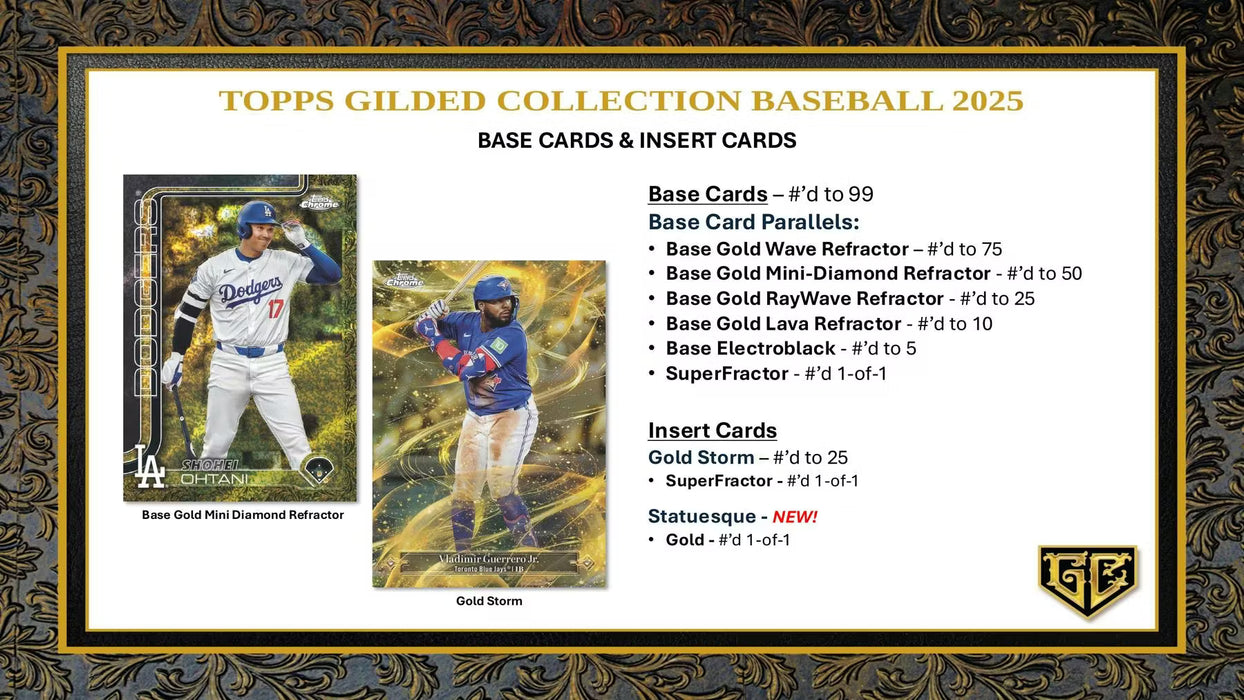 2025 Topps Gilded Collection Baseball Hobby Box (Pre-order: February 20)