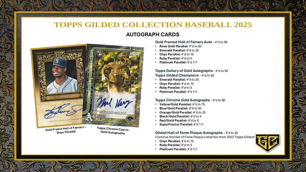 2025 Topps Gilded Collection Baseball Hobby Box (Pre-order: February 20)