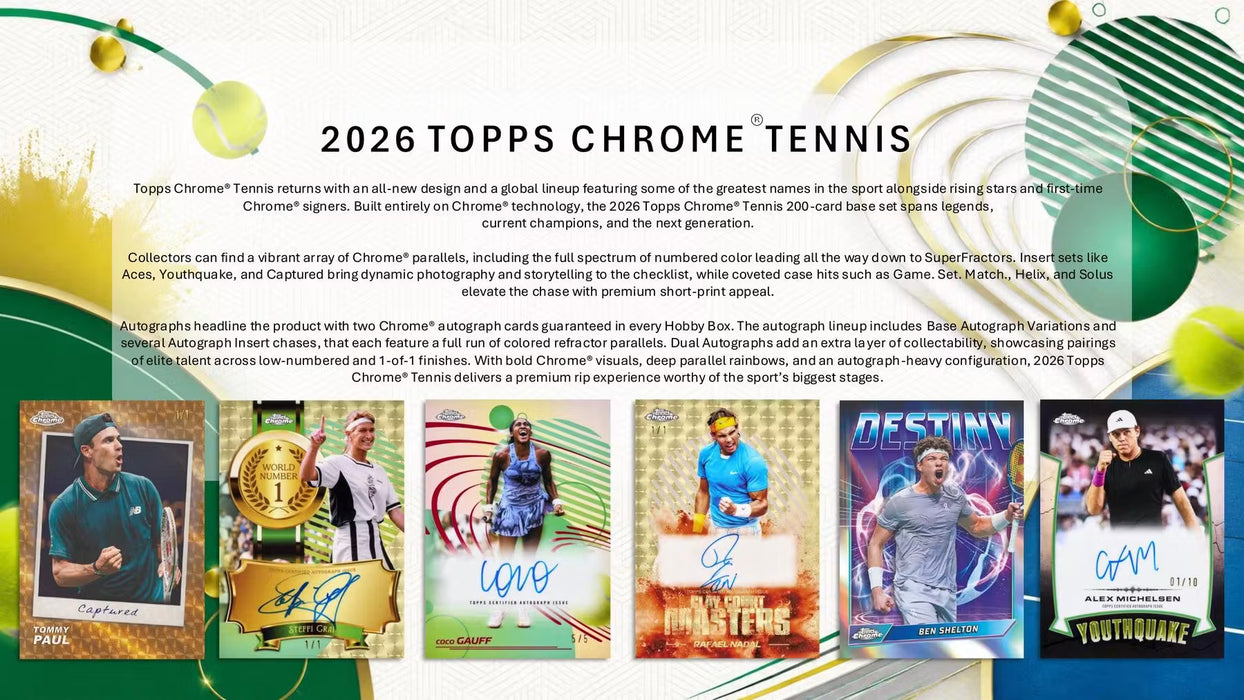 2026 Topps Chrome Tennis Breaker's Delight Box (Pre-Order: September 30)
