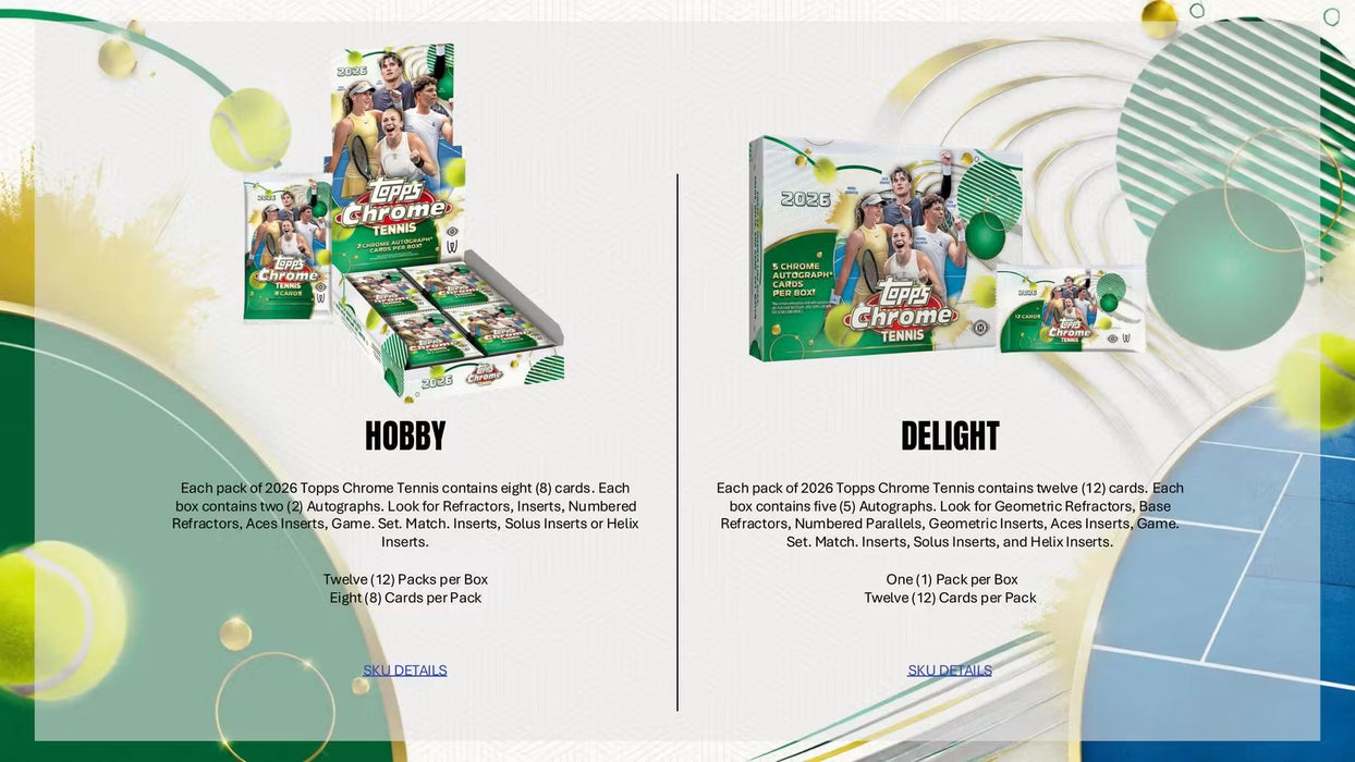 2026 Topps Chrome Tennis Breaker's Delight Box (Pre-Order: September 30)