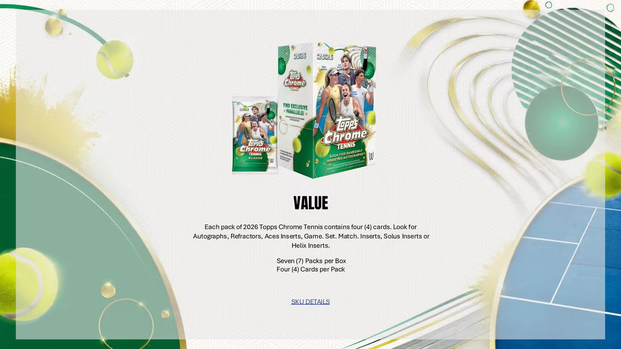 2026 Topps Chrome Tennis Breaker's Delight Box (Pre-Order: September 30)