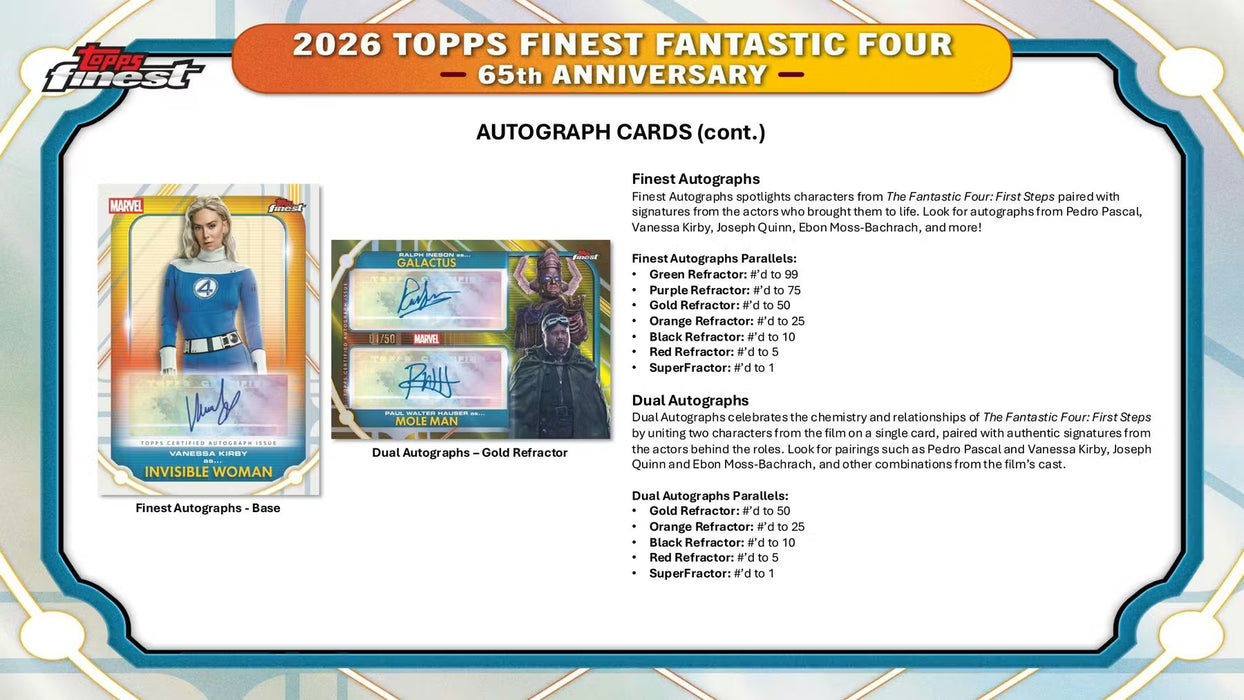 2026 Topps Finest Fantastic Four Hobby Box
