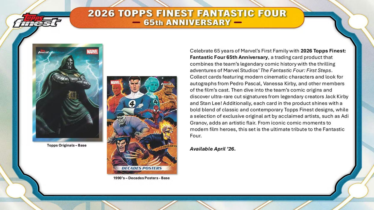 2026 Topps Finest Fantastic Four Hobby Box — SJAY2K Trading Cards