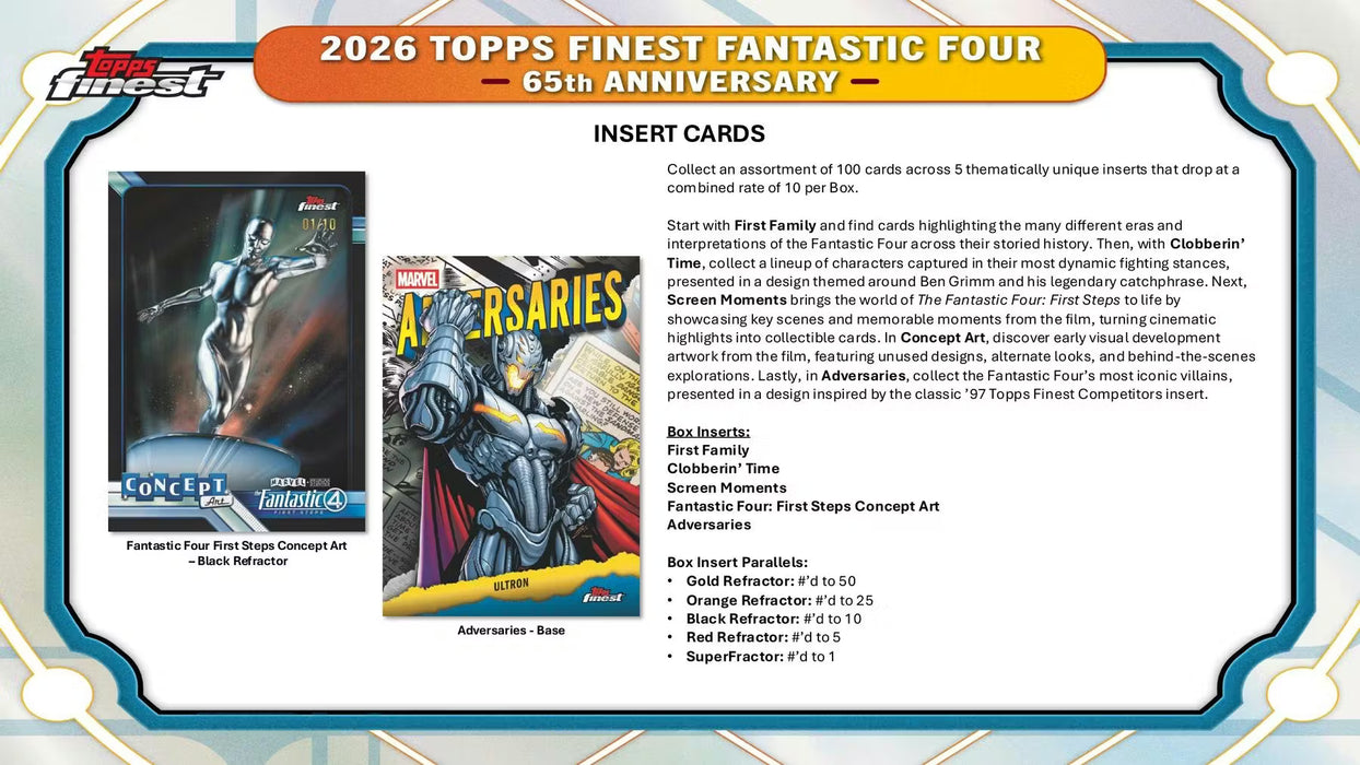 2026 Topps Finest Fantastic Four Hobby Box
