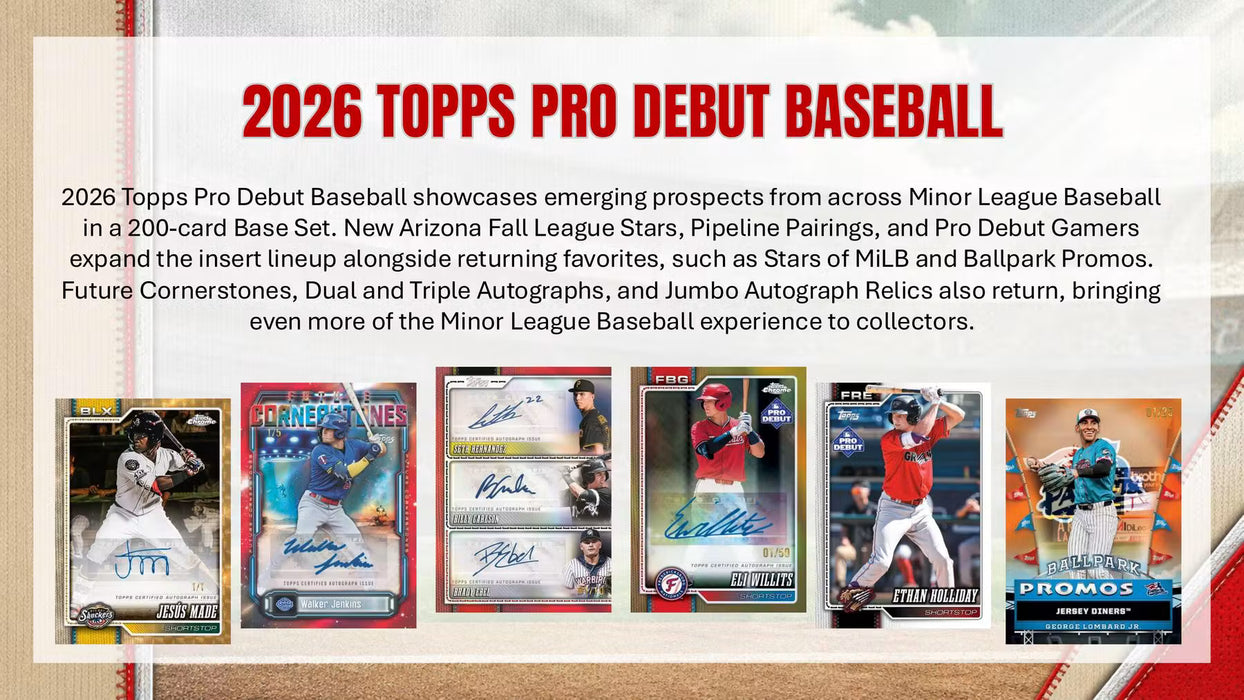 2026 Topps Pro Debut Baseball Hobby Box (Pre-order: November 18 / 4pm)
