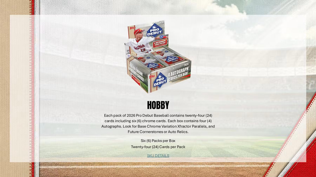 2026 Topps Pro Debut Baseball Hobby Box (Pre-order: November 18 / 4pm)