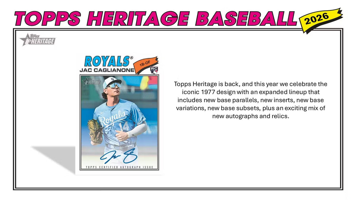 2026 Topps Heritage Baseball Mega Box Sealed Case (20 Boxes)