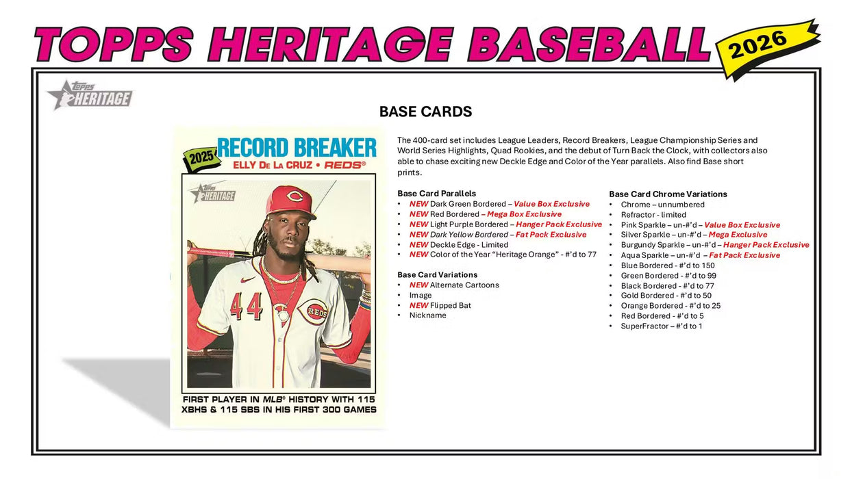 2026 Topps Heritage Baseball Value Blaster Box Sealed Case (40 Boxes)