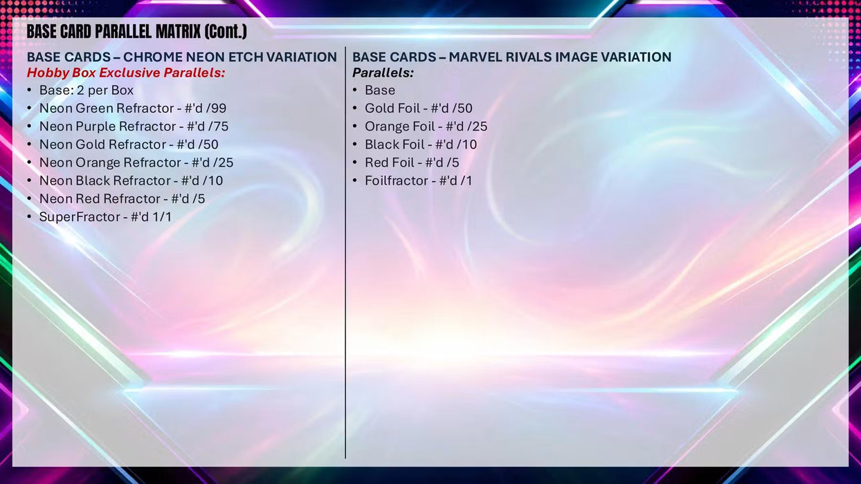 2026 Topps Marvel Neon Mega Box (Pre Order: October 14th)