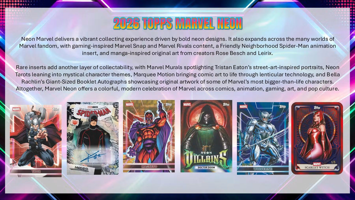 2026 Topps Marvel Neon Mega Box (Pre Order: October 14th)