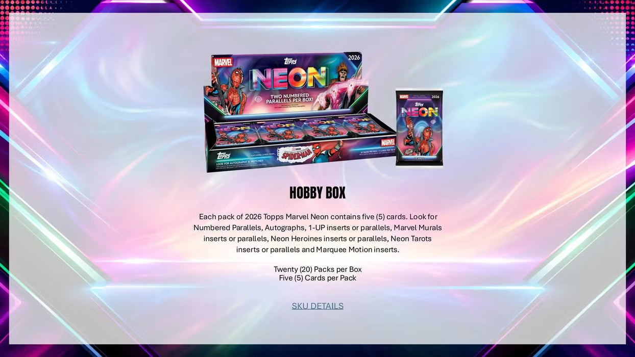 2026 Topps Marvel Neon Mega Box (Pre Order: October 14th)