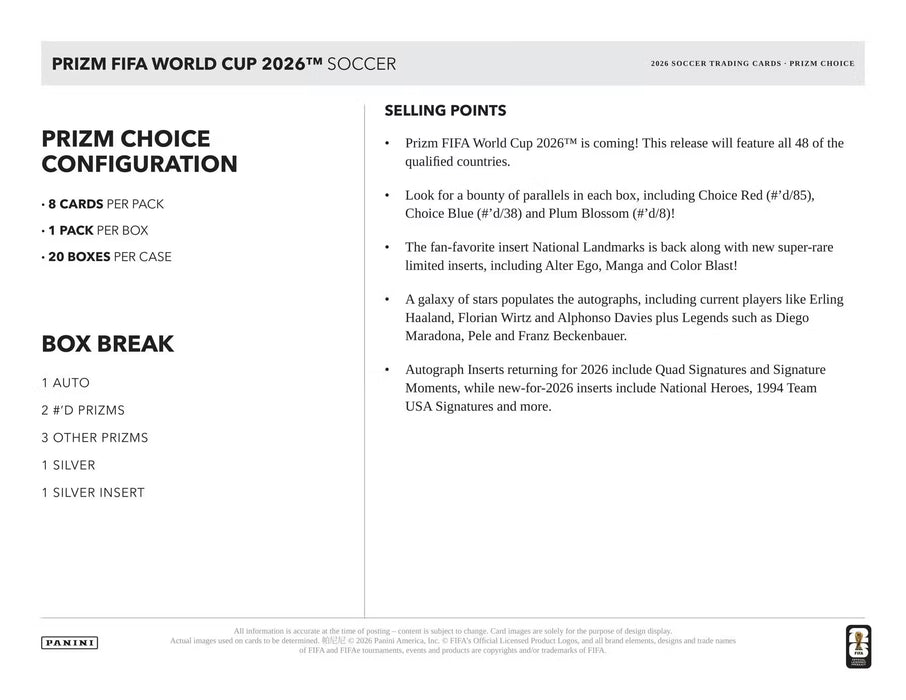 2026 Prizm World Cup Soccer Choice Box