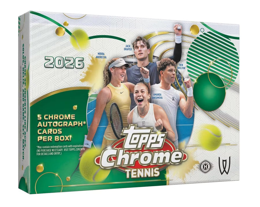 2026 Topps Chrome Tennis Breaker's Delight Box (Pre-Order: September 30)