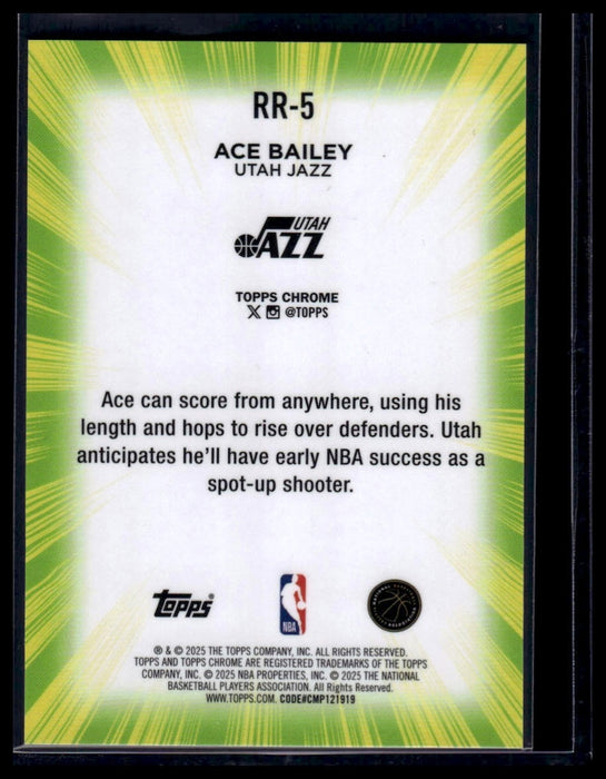 2025-26 Topps Chrome #RR-5 Ace Bailey Radiating Rookies