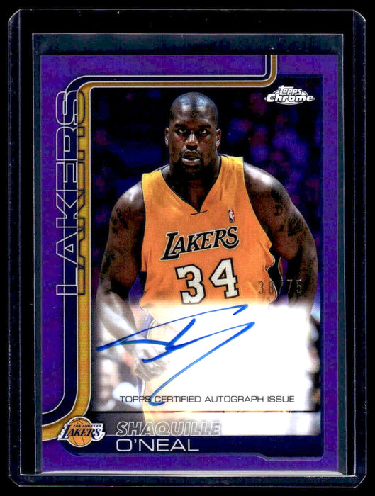 2025-26 Topps Chrome #TCA-SO Shaquille O'Neal Chrome Autographs Purple/75 Purple