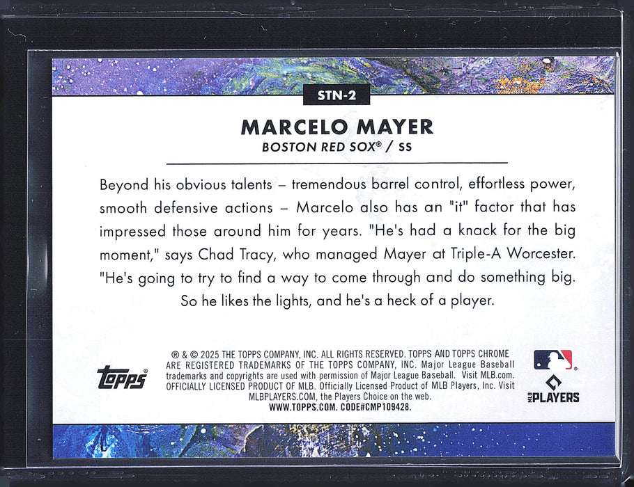 2025 Topps Chrome Cosmic #STN-2 Marcelo Mayer Stars in the Night Gold Interstellar Refractor #/50